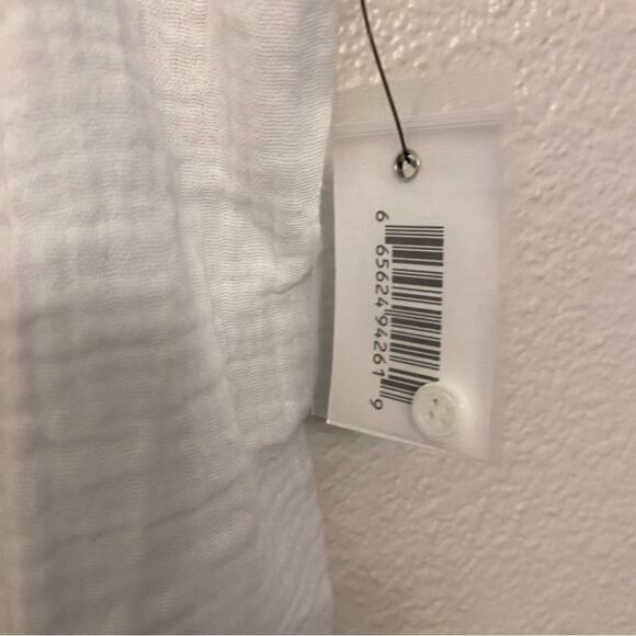 Tribal Jeans Sleeveless Tie Front white cotton muslin gauze Blouse boho Lace S - Picture 8 of 8